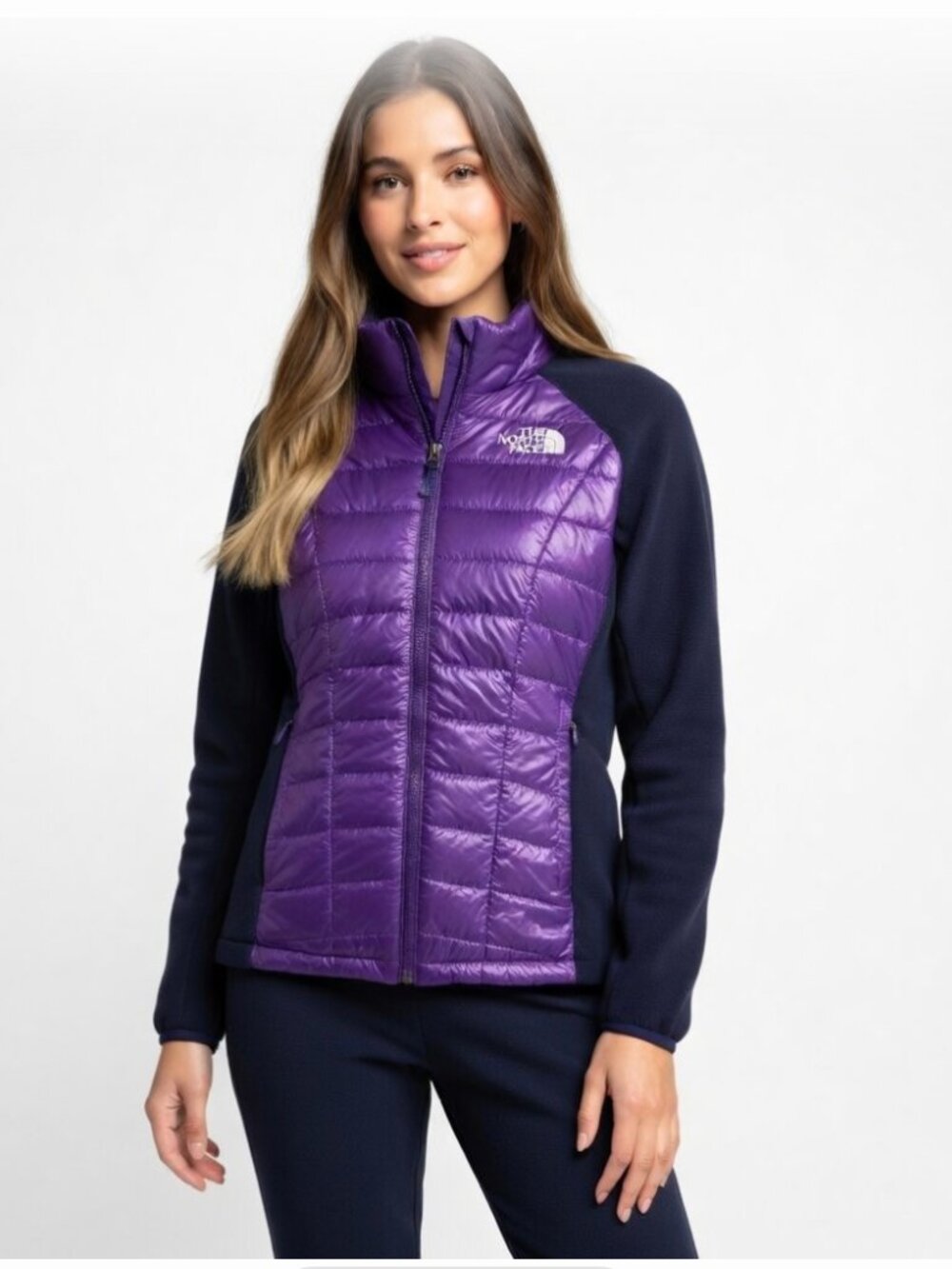 The North Face Summit Series Pertex RECCO Puffer Jacket, Purple/ Navy Small